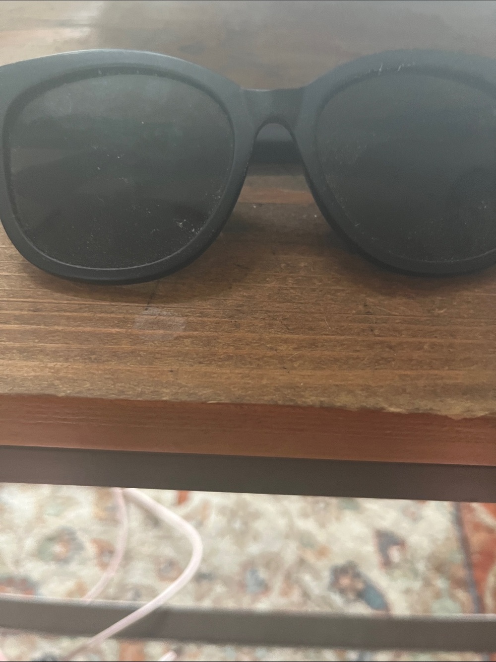 Quay Australia Black Matte Angled Sunglasses